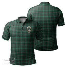 Scottish Ross Hunting Modern Tartan Mens Polo Shirt with Family Crest Scottish Polo Shirt Scottish Plaid Tartan Plaid - ScotsTee - scotstee.com