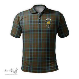 Scottish MacTavish Hunting Tartan Mens Polo Shirt with Family Crest Scottish Polo Shirt Scottish Plaid Tartan Plaid - ScotsTee - scotstee.com