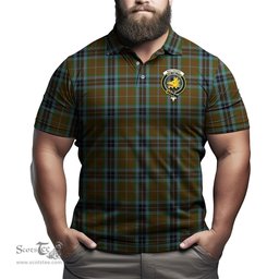 Scottish MacTavish Hunting Tartan Mens Polo Shirt with Family Crest Scottish Polo Shirt Scottish Plaid Tartan Plaid - ScotsTee - scotstee.com