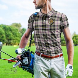 Scottish MacPherson Dress Ancient Tartan Mens Polo Shirt with Family Crest Scottish Polo Shirt Scottish Plaid Tartan Plaid - ScotsTee - scotstee.com