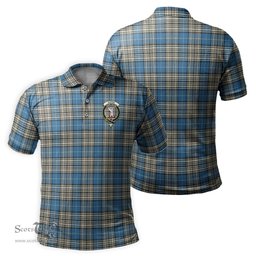 Scottish Napier Ancient Tartan Mens Polo Shirt with Family Crest Scottish Polo Shirt Scottish Plaid Tartan Plaid - ScotsTee - scotstee.com