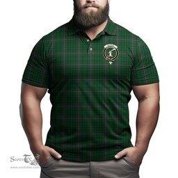 Scottish MacRae Tartan Mens Polo Shirt with Family Crest Scottish Polo Shirt Scottish Plaid Tartan Plaid - ScotsTee - scotstee.com