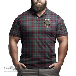 Scottish Spens (Spence) Tartan Mens Polo Shirt with Family Crest Scottish Polo Shirt Scottish Plaid Tartan Plaid - ScotsTee - scotstee.com