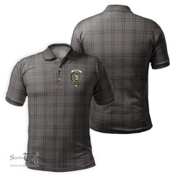 Scottish Stewart Grey Tartan Mens Polo Shirt with Family Crest Scottish Polo Shirt Scottish Plaid Tartan Plaid - ScotsTee - scotstee.com