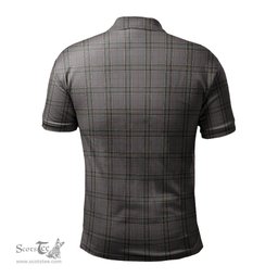 Scottish Stewart Grey Tartan Mens Polo Shirt with Family Crest Scottish Polo Shirt Scottish Plaid Tartan Plaid - ScotsTee - scotstee.com