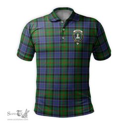 Scottish Paterson Tartan Mens Polo Shirt with Family Crest Scottish Polo Shirt Scottish Plaid Tartan Plaid - ScotsTee - scotstee.com