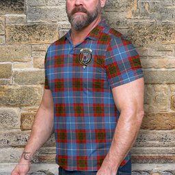 Scottish Spalding Tartan Mens Polo Shirt with Family Crest Scottish Polo Shirt Scottish Plaid Tartan Plaid - ScotsTee - scotstee.com