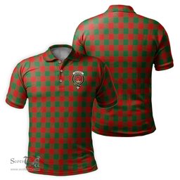 Scottish Moncrieff Modern Tartan Mens Polo Shirt with Family Crest Scottish Polo Shirt Scottish Plaid Tartan Plaid - ScotsTee - scotstee.com
