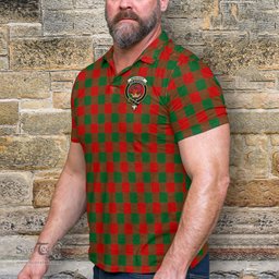 Scottish Moncrieff Modern Tartan Mens Polo Shirt with Family Crest Scottish Polo Shirt Scottish Plaid Tartan Plaid - ScotsTee - scotstee.com