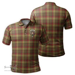 Scottish MacMillan Old Weathered Tartan Mens Polo Shirt with Family Crest Scottish Polo Shirt Scottish Plaid Tartan Plaid - ScotsTee - scotstee.com