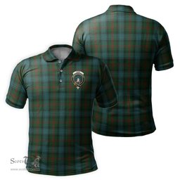 Scottish Ross Hunting Tartan Mens Polo Shirt with Family Crest Scottish Polo Shirt Scottish Plaid Tartan Plaid - ScotsTee - scotstee.com
