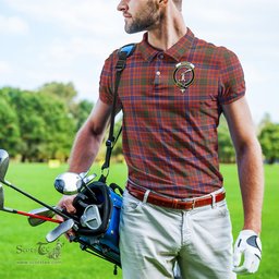 Scottish MacRae Ancient Tartan Mens Polo Shirt with Family Crest Scottish Polo Shirt Scottish Plaid Tartan Plaid - ScotsTee - scotstee.com