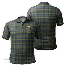 Scottish MacLellan Ancient Tartan Mens Polo Shirt with Family Crest Scottish Polo Shirt Scottish Plaid Tartan Plaid - ScotsTee - scotstee.com