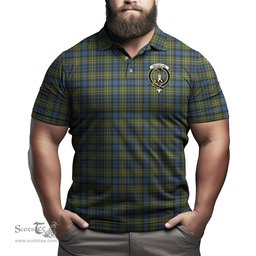 Scottish MacLellan Ancient Tartan Mens Polo Shirt with Family Crest Scottish Polo Shirt Scottish Plaid Tartan Plaid - ScotsTee - scotstee.com