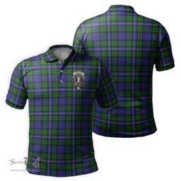 Scottish Robertson Hunting Modern Tartan Mens Polo Shirt with Family Crest Scottish Polo Shirt Scottish Plaid Tartan Plaid - ScotsTee - scotstee.com