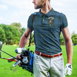 Scottish Matheson Hunting Ancient Tartan Mens Polo Shirt with Family Crest Scottish Polo Shirt Scottish Plaid Tartan Plaid - ScotsTee - scotstee.com