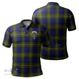 Scottish Muir Tartan Mens Polo Shirt with Family Crest Scottish Polo Shirt Scottish Plaid Tartan Plaid - ScotsTee - scotstee.com