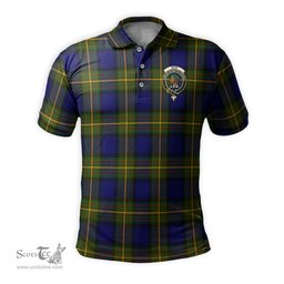 Scottish Muir Tartan Mens Polo Shirt with Family Crest Scottish Polo Shirt Scottish Plaid Tartan Plaid - ScotsTee - scotstee.com