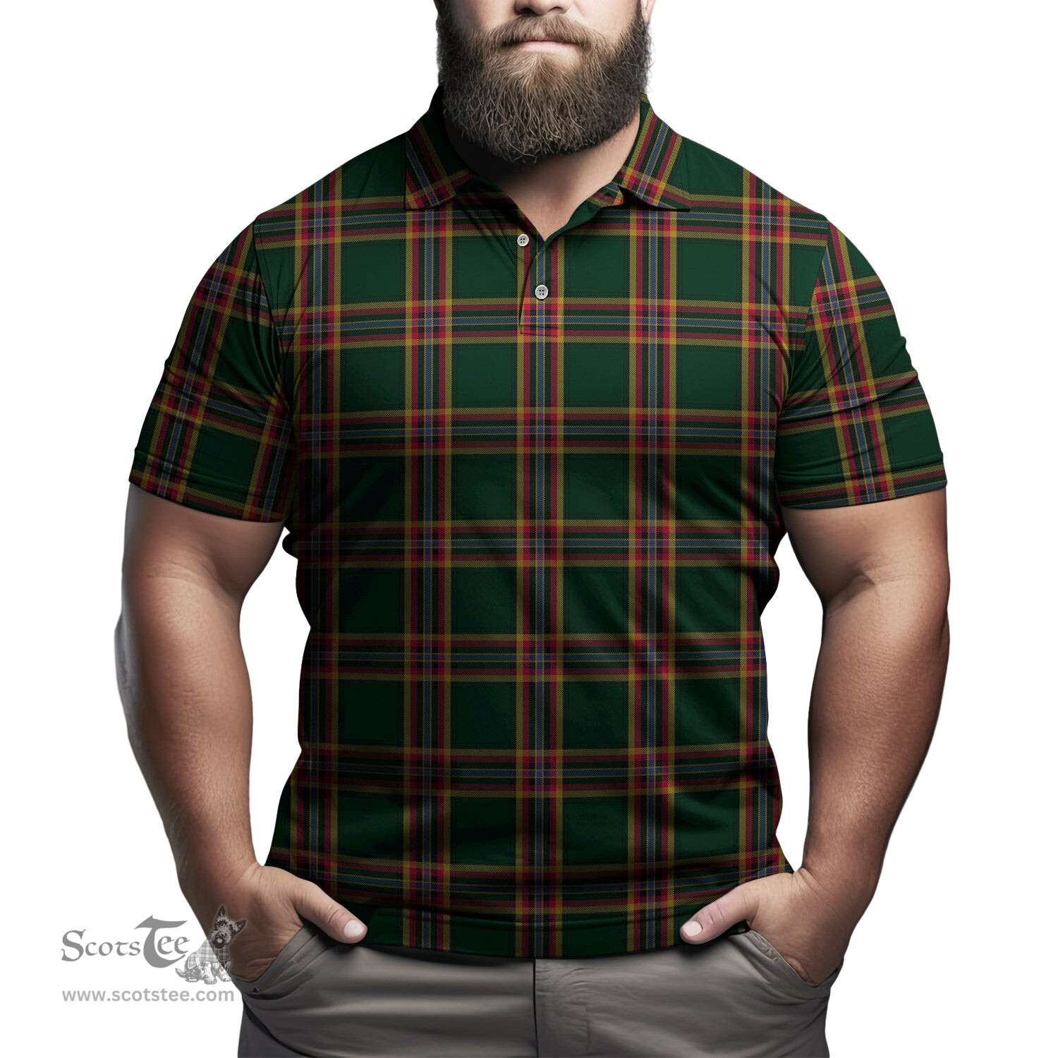 Scottish Moran Family Ubique Tartan Mens Polo Shirt Scottish Polo Shirt Scottish Plaid Tartan Plaid - ScotsTee - scotstee.com