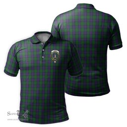 Scottish Shaw Tartan Mens Polo Shirt with Family Crest Scottish Polo Shirt Scottish Plaid Tartan Plaid - ScotsTee - scotstee.com