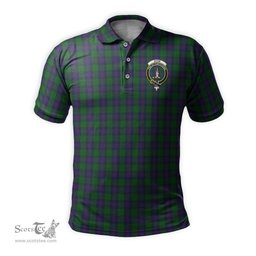 Scottish Shaw Tartan Mens Polo Shirt with Family Crest Scottish Polo Shirt Scottish Plaid Tartan Plaid - ScotsTee - scotstee.com