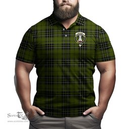 Scottish MacLean Hunting Tartan Mens Polo Shirt with Family Crest Scottish Polo Shirt Scottish Plaid Tartan Plaid - ScotsTee - scotstee.com