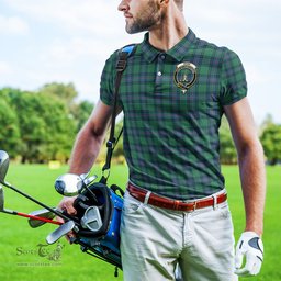 Scottish Shaw Ancient Tartan Mens Polo Shirt with Family Crest Scottish Polo Shirt Scottish Plaid Tartan Plaid - ScotsTee - scotstee.com