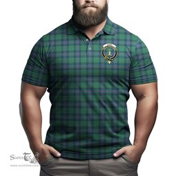 Scottish Shaw Ancient Tartan Mens Polo Shirt with Family Crest Scottish Polo Shirt Scottish Plaid Tartan Plaid - ScotsTee - scotstee.com