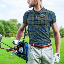 Scottish MacLeod of Harris Ancient Tartan Mens Polo Shirt with Family Crest Scottish Polo Shirt Scottish Plaid Tartan Plaid - ScotsTee - scotstee.com