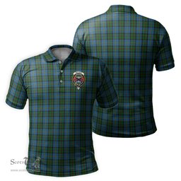 Scottish MacLeod Green Tartan Mens Polo Shirt with Family Crest Scottish Polo Shirt Scottish Plaid Tartan Plaid - ScotsTee - scotstee.com