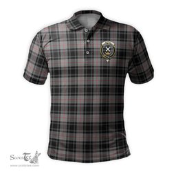 Scottish Moffat Modern Tartan Mens Polo Shirt with Family Crest Scottish Polo Shirt Scottish Plaid Tartan Plaid - ScotsTee - scotstee.com