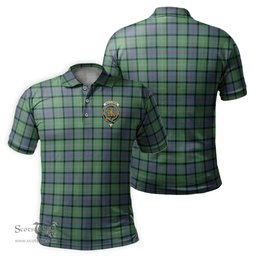 Scottish MacThomas Ancient Tartan Mens Polo Shirt with Family Crest Scottish Polo Shirt Scottish Plaid Tartan Plaid - ScotsTee - scotstee.com