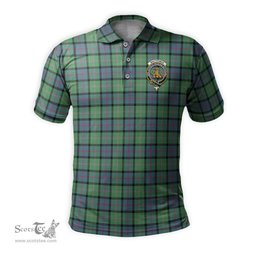 Scottish MacThomas Ancient Tartan Mens Polo Shirt with Family Crest Scottish Polo Shirt Scottish Plaid Tartan Plaid - ScotsTee - scotstee.com