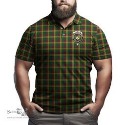 Scottish MacMillan Ancient Tartan Mens Polo Shirt with Family Crest Scottish Polo Shirt Scottish Plaid Tartan Plaid - ScotsTee - scotstee.com