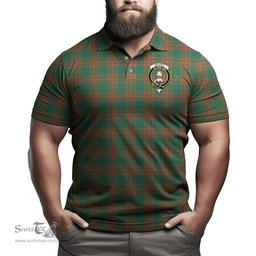 Scottish Menzies Green Ancient Tartan Mens Polo Shirt with Family Crest Scottish Polo Shirt Scottish Plaid Tartan Plaid - ScotsTee - scotstee.com