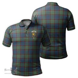Scottish Nicolson Hunting Ancient Tartan Mens Polo Shirt with Family Crest Scottish Polo Shirt Scottish Plaid Tartan Plaid - ScotsTee - scotstee.com