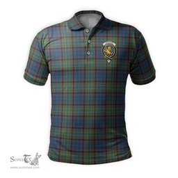 Scottish Nicolson Hunting Ancient Tartan Mens Polo Shirt with Family Crest Scottish Polo Shirt Scottish Plaid Tartan Plaid - ScotsTee - scotstee.com