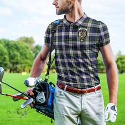Scottish Gordon Dress Modern Tartan Mens Polo Shirt with Family Crest Scottish Polo Shirt Scottish Plaid Tartan Plaid - ScotsTee - scotstee.com