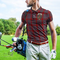 Scottish Spens Tartan Mens Polo Shirt with Family Crest Scottish Polo Shirt Scottish Plaid Tartan Plaid - ScotsTee - scotstee.com