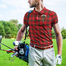 Scottish Seton Modern Tartan Mens Polo Shirt with Family Crest Scottish Polo Shirt Scottish Plaid Tartan Plaid - ScotsTee - scotstee.com
