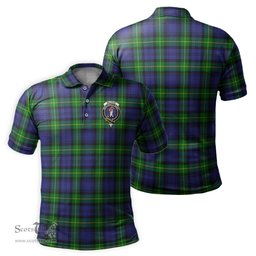 Scottish Meldrum Tartan Mens Polo Shirt with Family Crest Scottish Polo Shirt Scottish Plaid Tartan Plaid - ScotsTee - scotstee.com