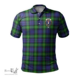 Scottish Meldrum Tartan Mens Polo Shirt with Family Crest Scottish Polo Shirt Scottish Plaid Tartan Plaid - ScotsTee - scotstee.com