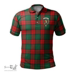 Scottish Stewart Atholl Modern Tartan Mens Polo Shirt with Family Crest Scottish Polo Shirt Scottish Plaid Tartan Plaid - ScotsTee - scotstee.com