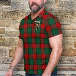 Scottish Stewart Atholl Modern Tartan Mens Polo Shirt with Family Crest Scottish Polo Shirt Scottish Plaid Tartan Plaid - ScotsTee - scotstee.com