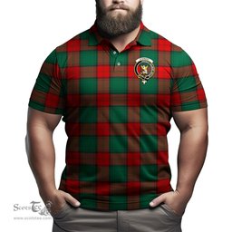 Scottish Stewart Atholl Modern Tartan Mens Polo Shirt with Family Crest Scottish Polo Shirt Scottish Plaid Tartan Plaid - ScotsTee - scotstee.com