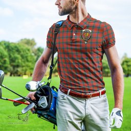 Scottish Sinclair Ancient Tartan Mens Polo Shirt with Family Crest Scottish Polo Shirt Scottish Plaid Tartan Plaid - ScotsTee - scotstee.com