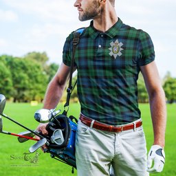Scottish Black Watch Ancient Tartan Mens Polo Shirt with Family Crest Scottish Polo Shirt Scottish Plaid Tartan Plaid - ScotsTee - scotstee.com