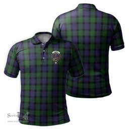 Scottish Blair Tartan Mens Polo Shirt with Family Crest Scottish Polo Shirt Scottish Plaid Tartan Plaid - ScotsTee - scotstee.com