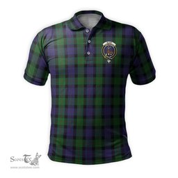 Scottish Blair Tartan Mens Polo Shirt with Family Crest Scottish Polo Shirt Scottish Plaid Tartan Plaid - ScotsTee - scotstee.com