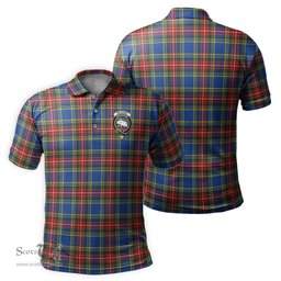 Scottish Bethune Tartan Mens Polo Shirt with Family Crest Scottish Polo Shirt Scottish Plaid Tartan Plaid - ScotsTee - scotstee.com